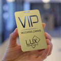 Elegant Rose Gold Metal VIP Pass Card with Cutout logo Stainless Steel Membership Card Factory MegaBDM