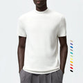 Custom Ribbed Hem Slim Fit High Stand Mock Neck t Shirt for Men