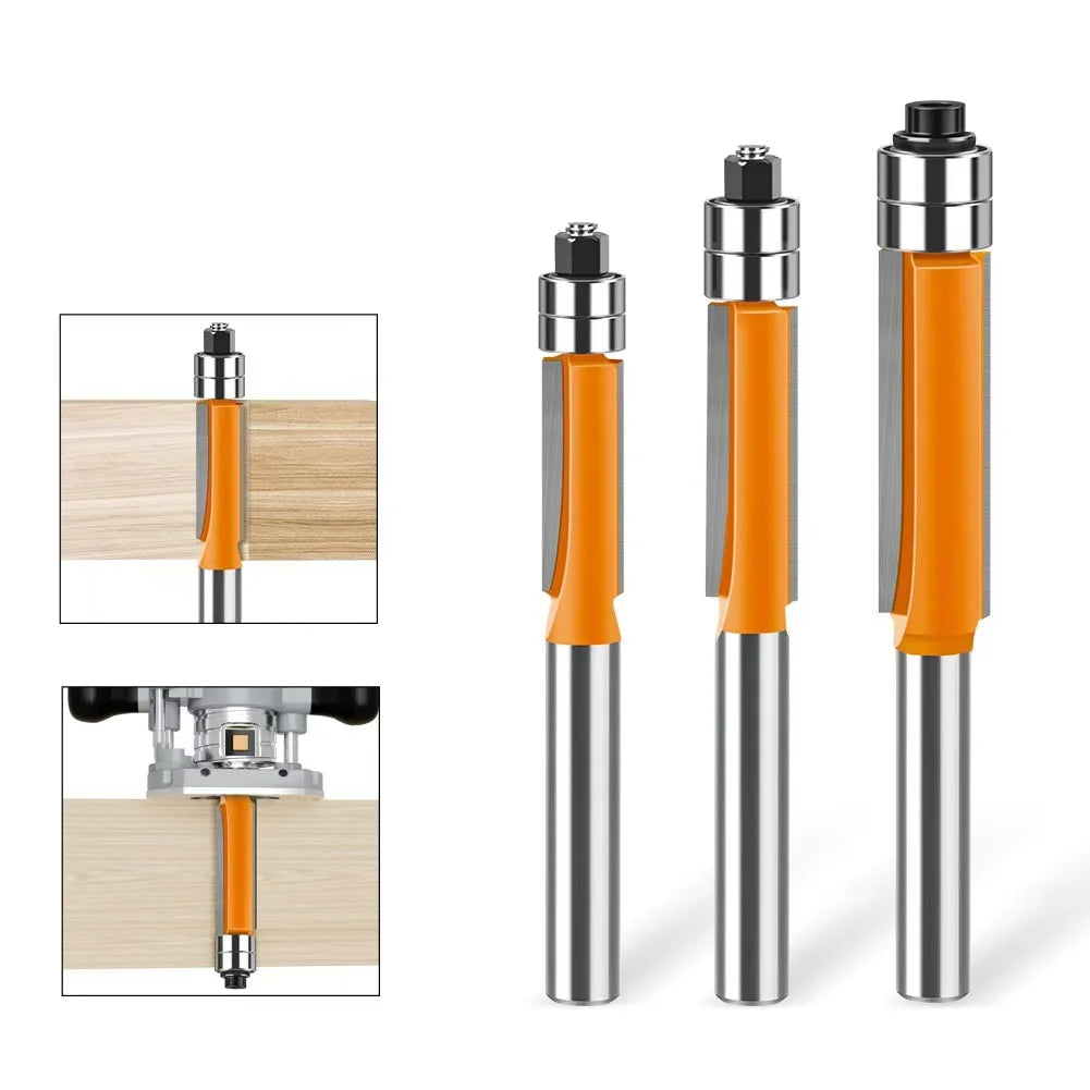 L-N323 1pcs 6mm 1/4 Inch Shank Top Double Bearing Straight Router Bit Decoration Woodworking Furniture Carving Bit