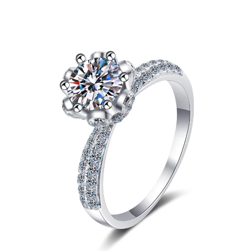 5Carat Moissanite Solitaire Ring Elegant Engagement Rings for Women 925 Sterling Silver Handmade Delicate Wedding Ring
