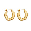 Stainless Steel 18K Gold Irregular C Shaped Circle Earrings Titanium Steel PVD Personalized Geometric U Shaped Circle Earring