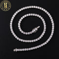 Fashion Men Women Jewelry Wholesale White Gold Plated Brass 3mm-5mm Classic 4 Prong Zircon Diamond Tennis Necklace