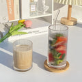 Japanese Handmade Glass Cup Juice Drink Coffee Cup Vertical Pattern Transparent Whisky Glass