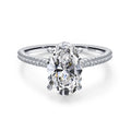Fashion 925 sterling silver oval simulation diamond women simple large zircon diamond ring