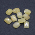 DIY Crystals Wholesale Natural Yellow Jade No Hole square Shape Cab Cabochons Stone Beads For Making Jewelry