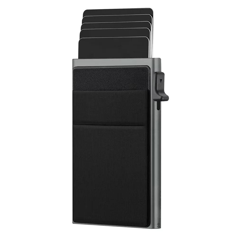 Slim Minimalist Pu Vintage Smart Wallet Automatic Pop up Credit Card Holder case Hot Selling Business Gift