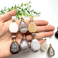 Natural Crystal Crafts Carving Can Open Stone Pendant Agate Cluster Crystal Perfume Bottle for Gift