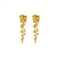 Vintage Baroque Casting Flower Statement Earrings Gold Leaf Drop Earrings Fashion Gothic Jewelry