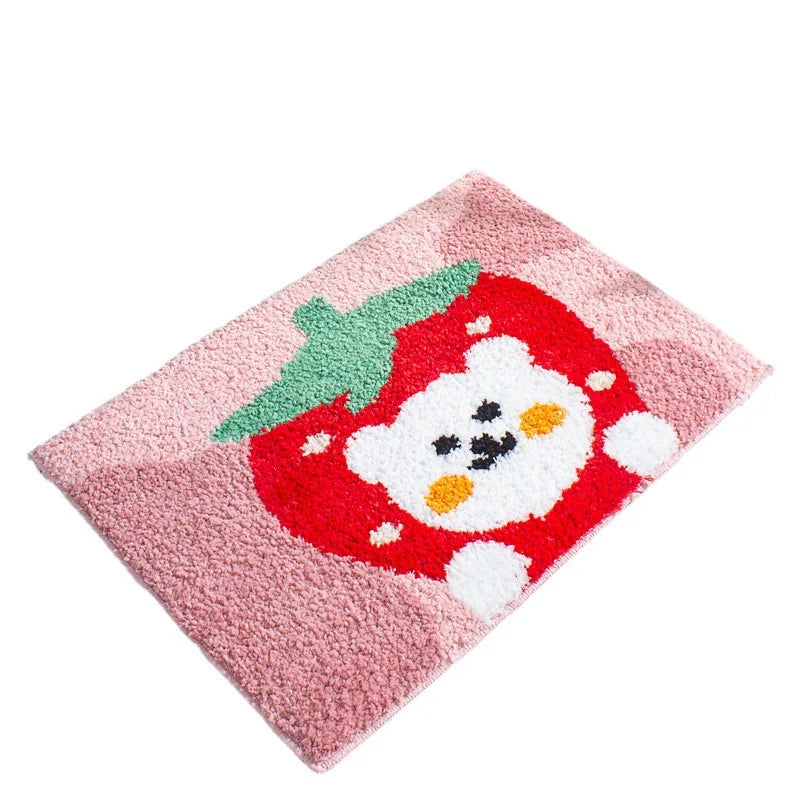 Carton Design Bath Mat Cotton Tufted Bathmat Super Absorbent Water Washable Non-slip Rug