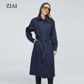 New Woman Spring Jacket Ladies Trench Coat in Blue Color Custom Trench Coat With Belt