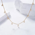 Starsgem Women Jewelry Bezel Setting Lab Diamond Pendant Chain 18K Soild Gold Necklace
