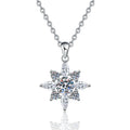 New Arrival High Quality Snowflakes Pendant 1Carat Moissanite Necklace 925 Sterling Silver Moissanite Necklace for Women