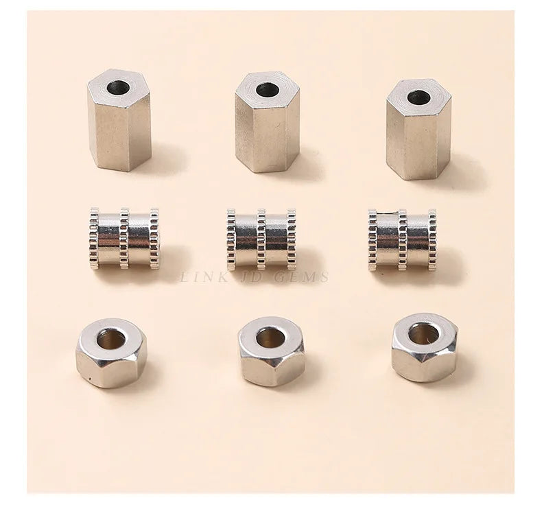Round Flat Stainless Steel Spacer Loose Bead Big Hole Beads for Bracelet Necklace Jewelry Making DIY
