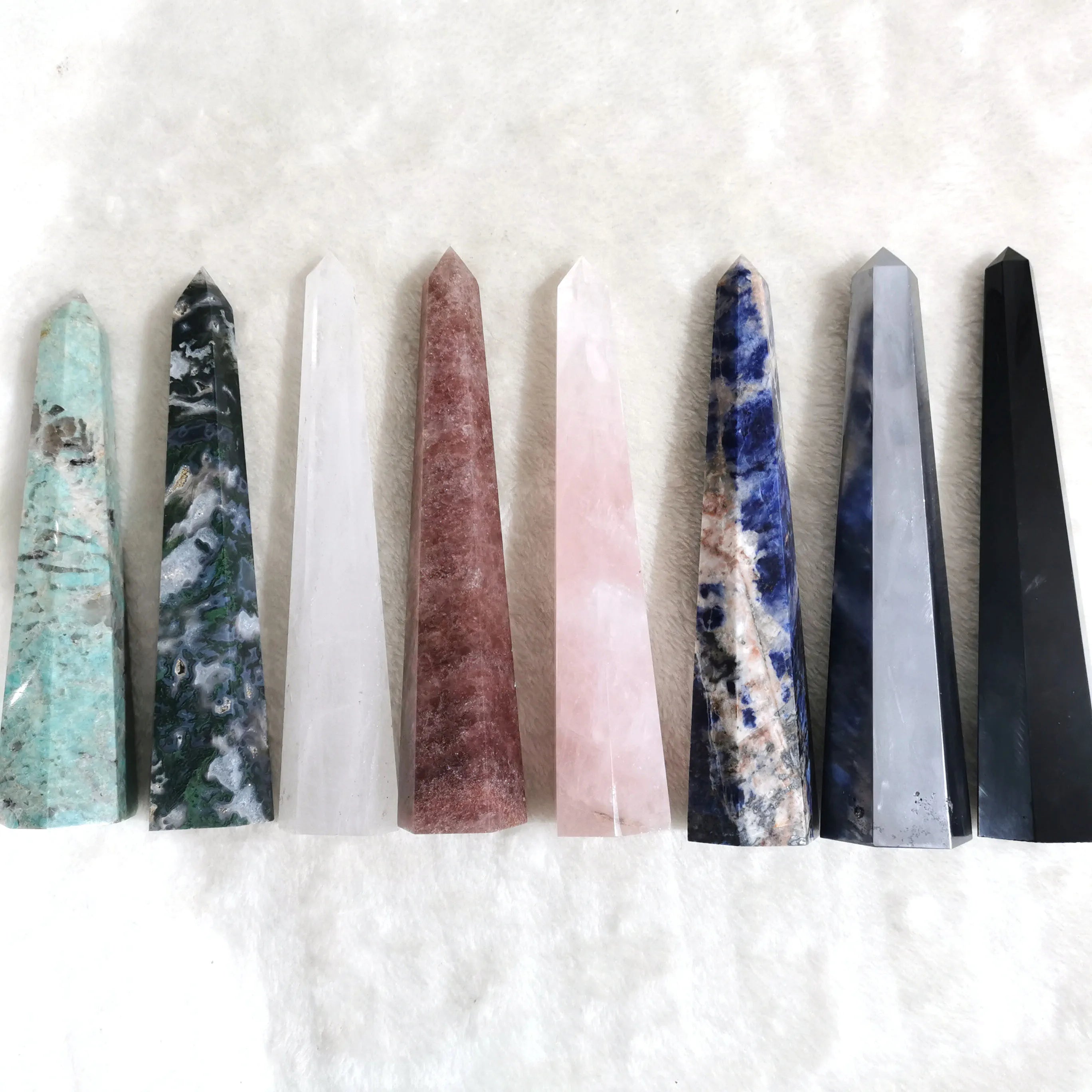 Natural Stones 20 cm Crystal Tower Big Crystal Point Tower Amethyst Point for Home Decoration