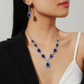 JXBL07090 Fashion Bridal Jewelry Set Crystal Teardrop Necklace Earrings Set Wedding Jewelry Sets