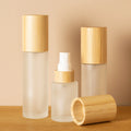 OEM 200ml Bamboo Glass Cosmetic Packaging Sets 15ml-80ml Pump Sprayer Dropper Eye Drop Skin Care Cream Face Cream Oil Reed
