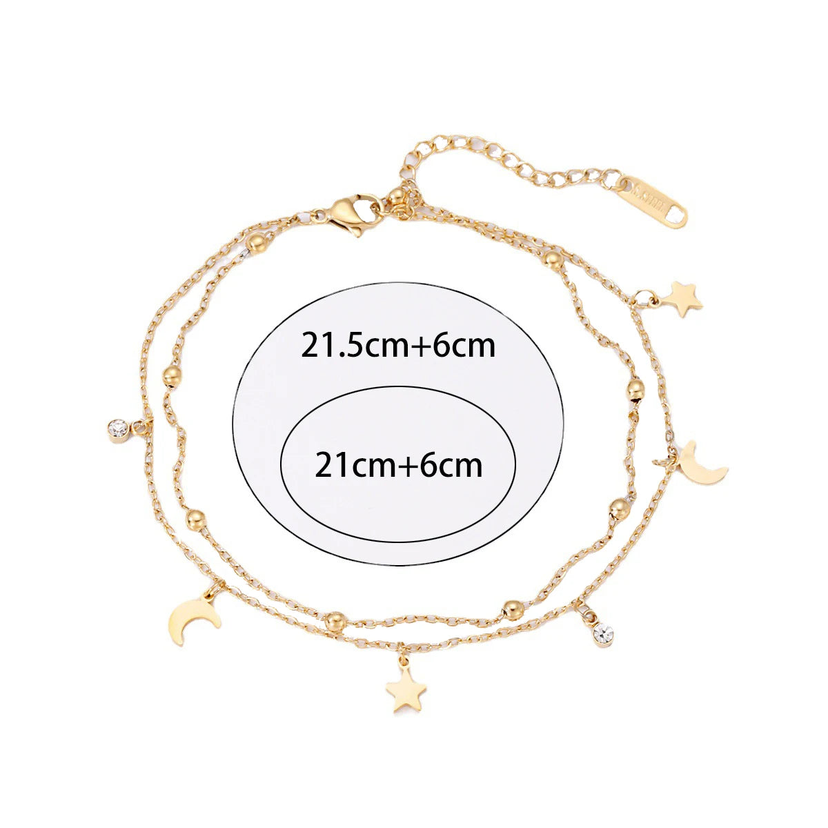 Wholesale Fashion Jewelry 316L Stainless Steel Zircon Diamond Anklet for Women Fashion Anklet Bracelet 18K Gold Jewelry