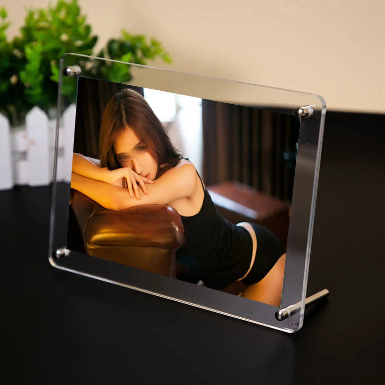 Custom Acrylic Sign Transparent Table Menu Display Stands Plastic Desktop Picture Frames Stand Digital Photo Frame