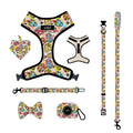 Hot Selling Custom Logo Pet Dog Collar Leash Harness Set Durable Ribbons Reflective Padded Safety Set XS XL Factory Wholesale