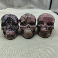 Wholesale Hot Sale Natural Rhodonite Head Statue Hand-Carved Crystal Head Carving  for Decoration