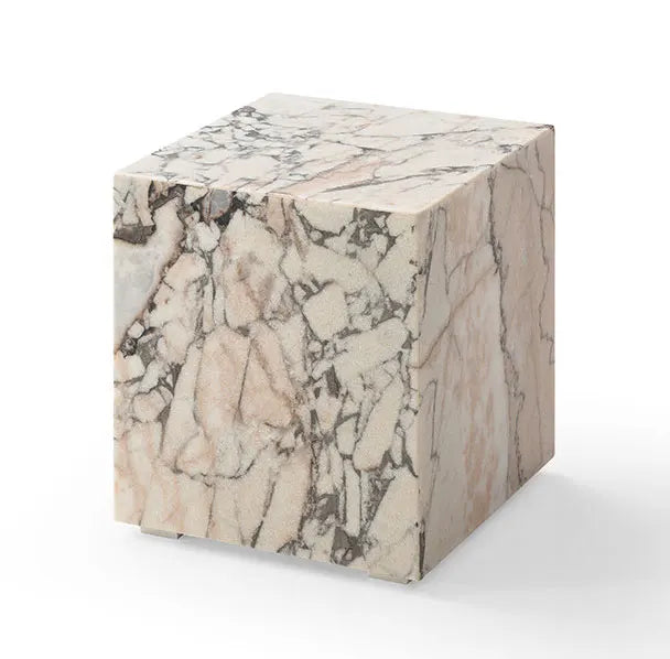 Luxury Marble Coffee Table Modern Stone Block square Cube Side Table Display Stand Calacatta Marble Plinth