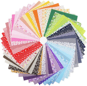56pcs Multi-Color Eco-Friendly Durable Smooth Cotton Fabric Fashion Patchwork 25*25cm Mixed Floral Bundle Squares Home Hand