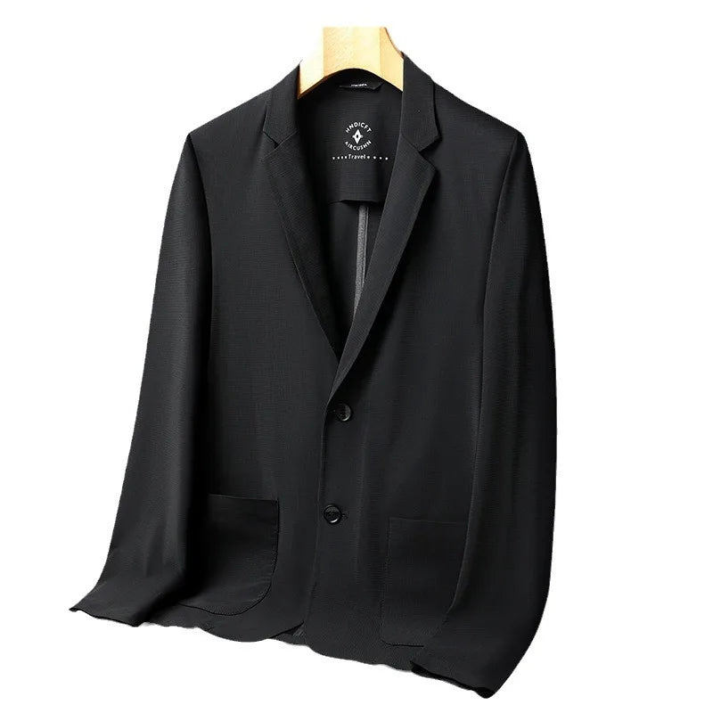 Wholesale Supply Stretch Ice Silk Thin Waffle Breathable Elastic Casual Coat Suits & Blazer Jacket