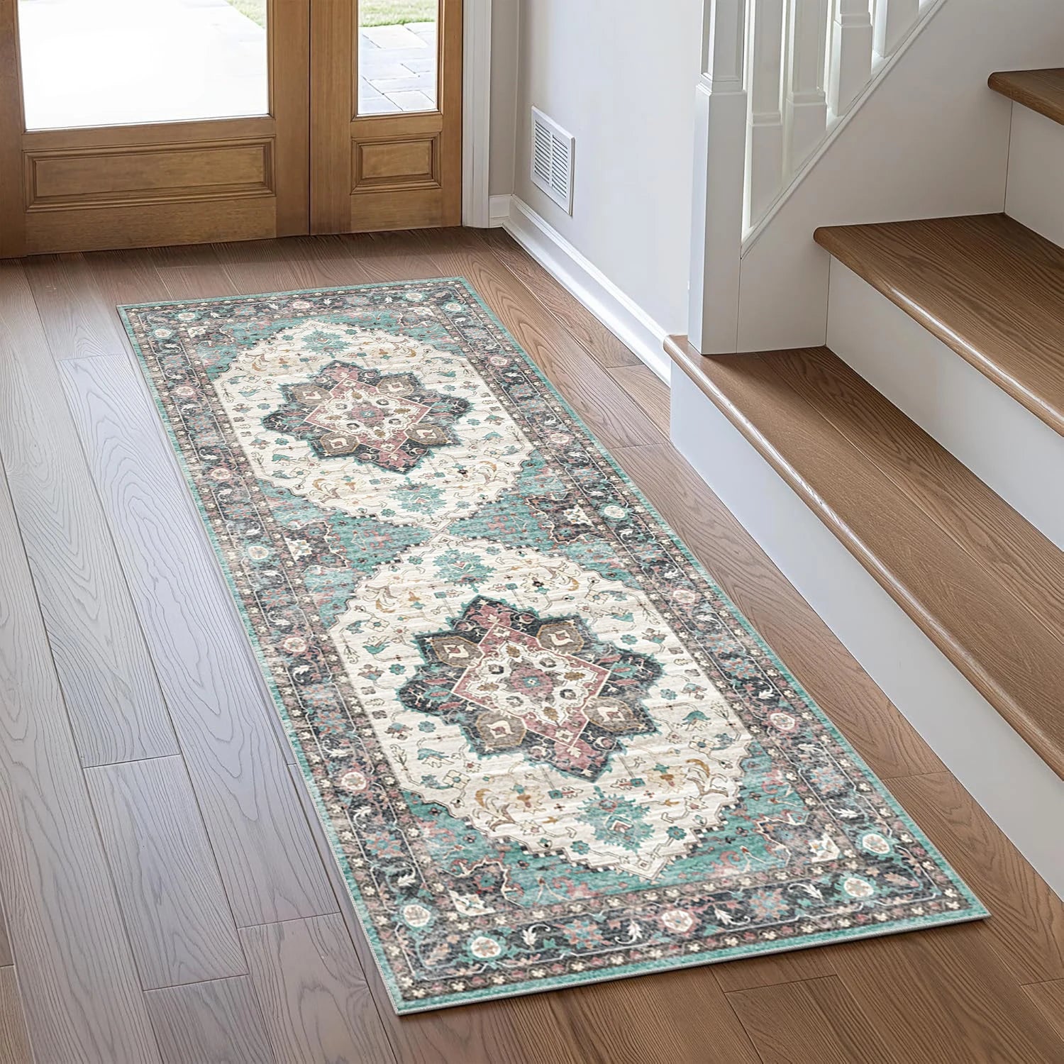 Runner Rug for Hallways Machine Washable 2x6 Non Slip Vintage Lightweight Washable Runners