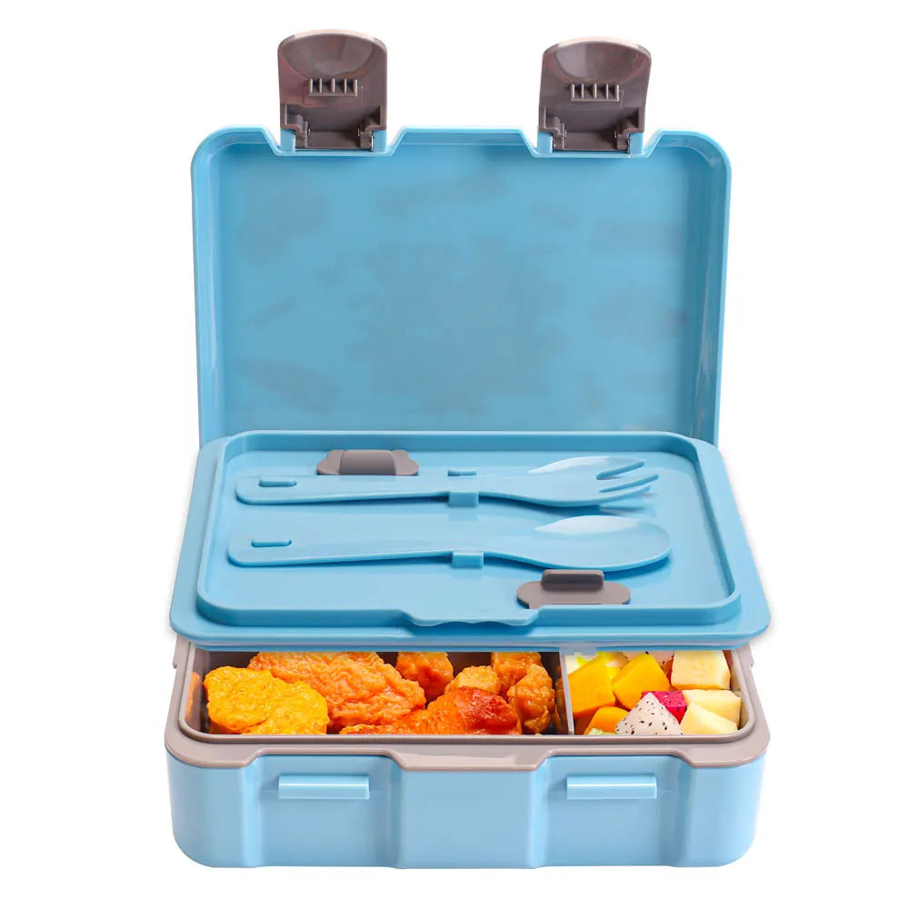 Custom 4 Compartment Leakproof Portable Bento Lunch Box New Design Dual Tier Bpa Free Heatable Food Container for Kids