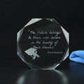Cheap School Graduation Souvenir Octagonal Crystal Paperweight Glass Paper Weight Custom