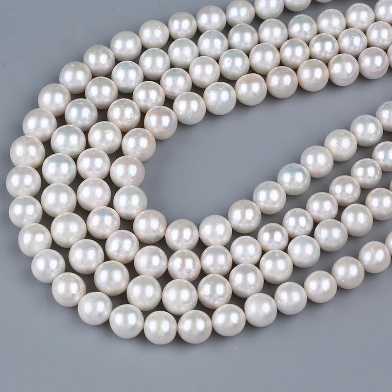 Natural White 11-13mm Round Freshwater Pearl Strands for Sale
