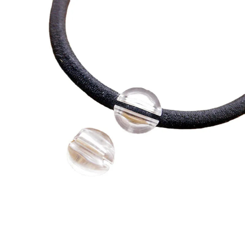 1000PCS/bag Inner 3.5mm 9mm Clear Half Balls Plastic Cuffs with Flatback for Put Accessories on Hair Bands Round Hair Tie Pads