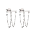 Real 925 Sterling Silver chain Stud Earrings for Women Girls Fashion jewelry 2022