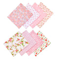 8pcs Assorted Pink Florals Prints Eco-Friendly High-quality Pre-cut Quilt Cotton Fabric Square Bundles for Hand Sewing Crafting