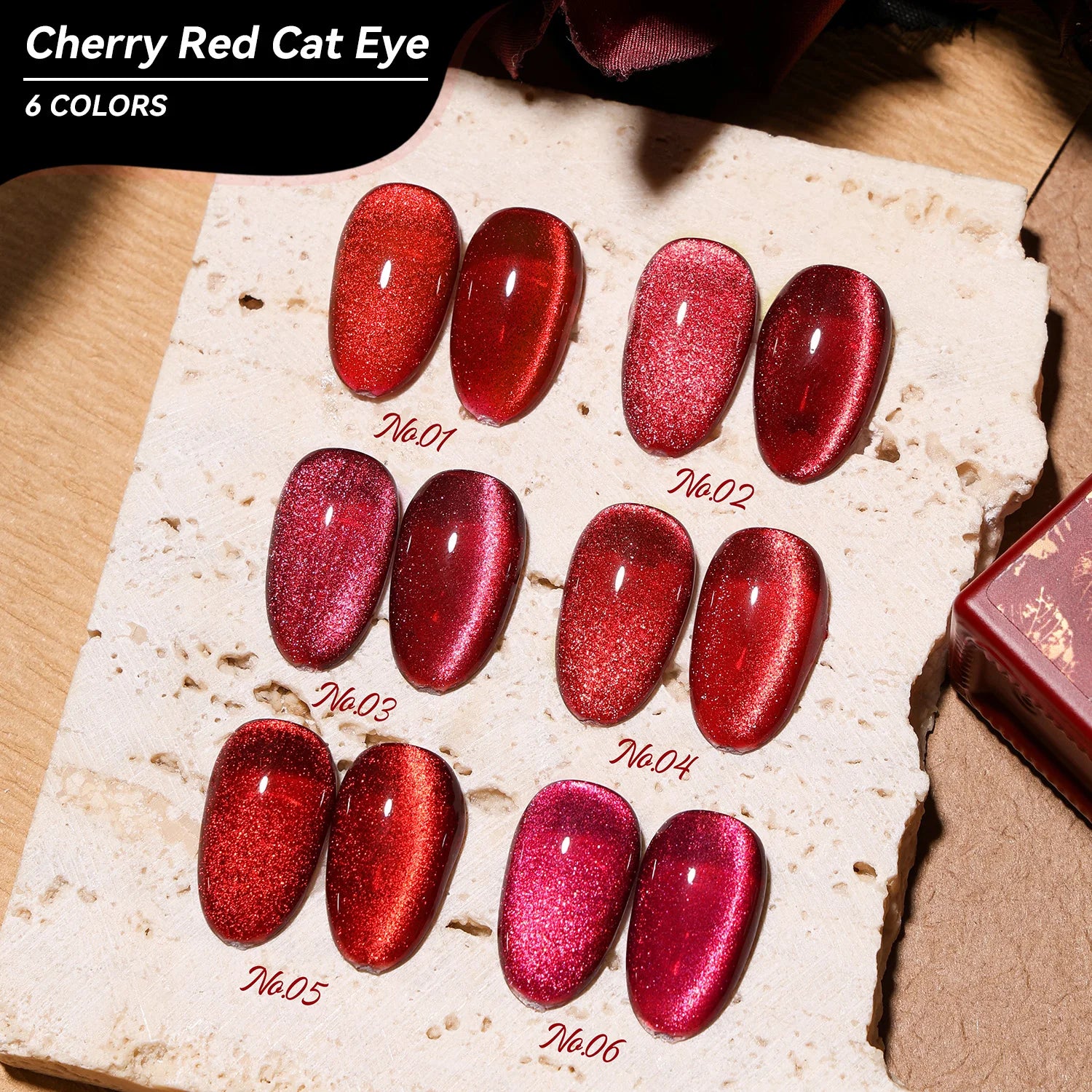 JTING New Trend 6colors Cherry Red Cat Eye Gel Nail Polish Support Private Label Custom Ruby Cat Eye Gel Polish Nail Supplier
