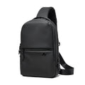 MOYYI Men's PVC Fashion Vintage Dress Sports Outdoor Crossbody Chest Bag with Waterproof Anti-Theft Zipper for Travel Summer