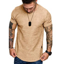New Design Clothing Fitness Running T Shirt Men O-Neck T-Shirt Cotton Bodybuilding Sport Shirts Tops Gym Men T Shirts