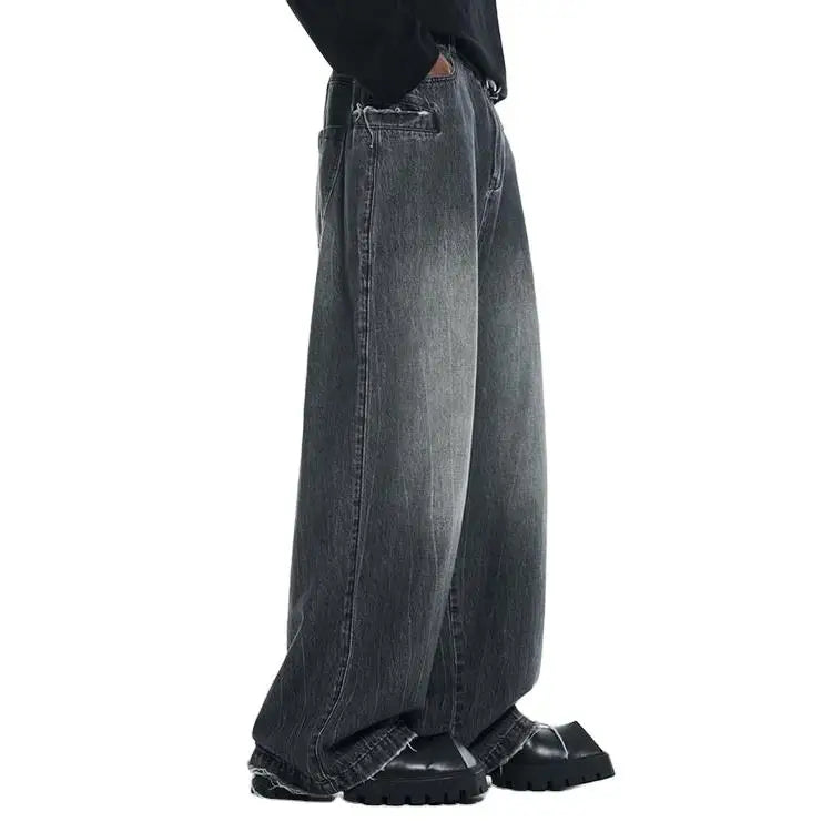 Wholesale Cotton Men Pocket Wide Leg Cargo Jeans Plus Size Men Unisex Baggy Custom Carpenter Pants Trousers