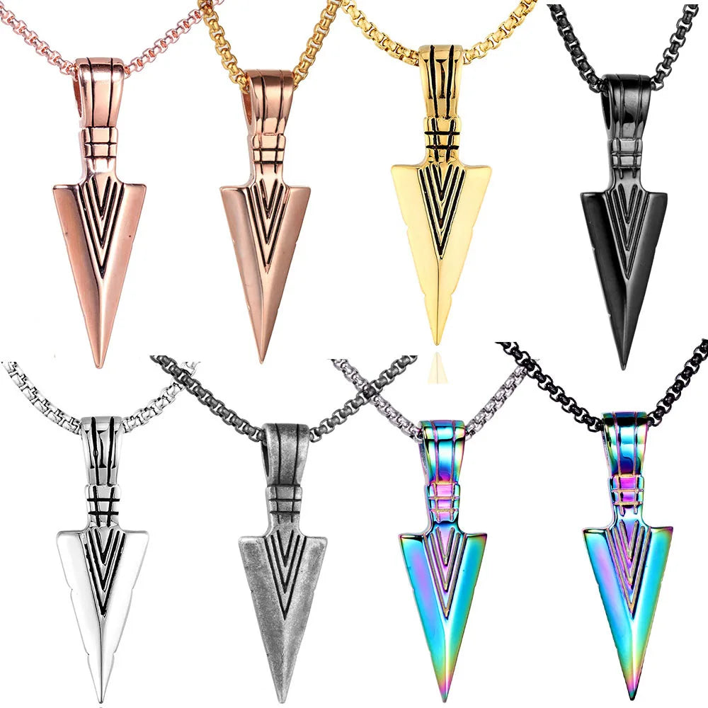 Arrow Head Pendant Chain Stainless Steel Necklace Jewelry Accessories for Men 2021 Summer Fashion