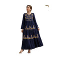 10% Fashion Ladies Arabian Long Sleeve Embroidered Country Style Urban Casual Ethnic Dress