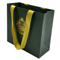 Custom Green Gold Foil Embossed Luxury Paper Bag with Silk Ropes for False Eyelashes Skin Care Essential Oils
