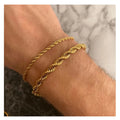 Trendy No Fade Stainless Steel Twisted Chain 18k Gold Plated Rope Bracelets for Male Female Bracelets Jewelry