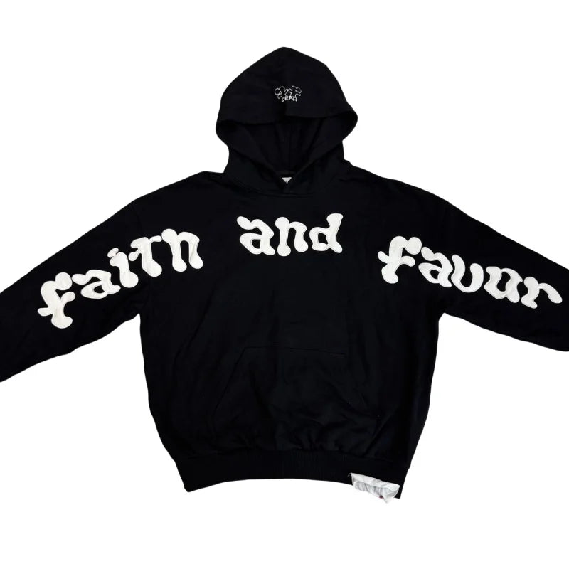 Topshow Streetwear Hoodie Custom Applique Letter Patches Embroidery Oversized Pullover Hoodies for Men