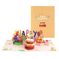 Happy Birthday Cake Music 3D Pop up Greeting Card With Lights and Sound Creative Gift Birthday Greeting Card