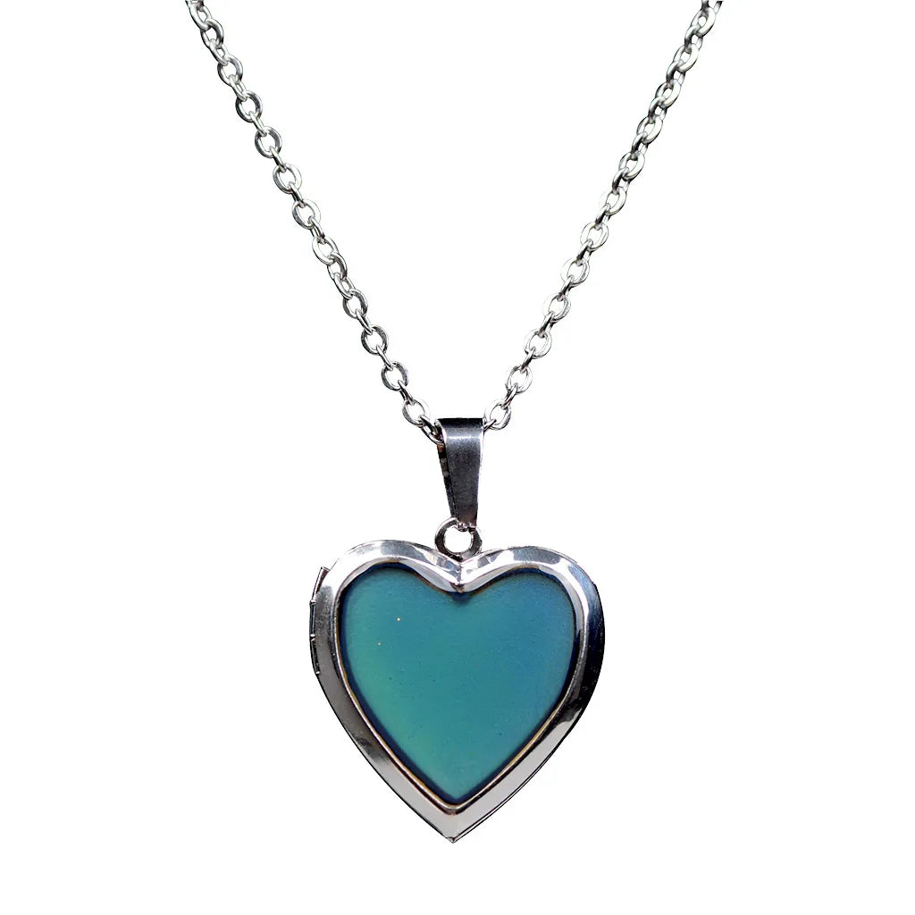 Wholesale Emotion Feeling Temperature Color Change Heart Photo Locket Pendant Necklace for Women