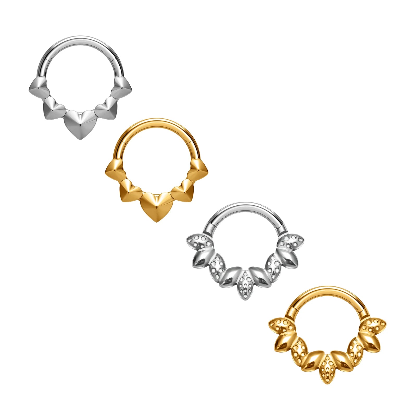ASTM F136 Titanium Nose Piercing Septum Hoop Rings 16G Hinge Segment Helix Cartilage Tragus Earrings Women Body Pierc Jewelry