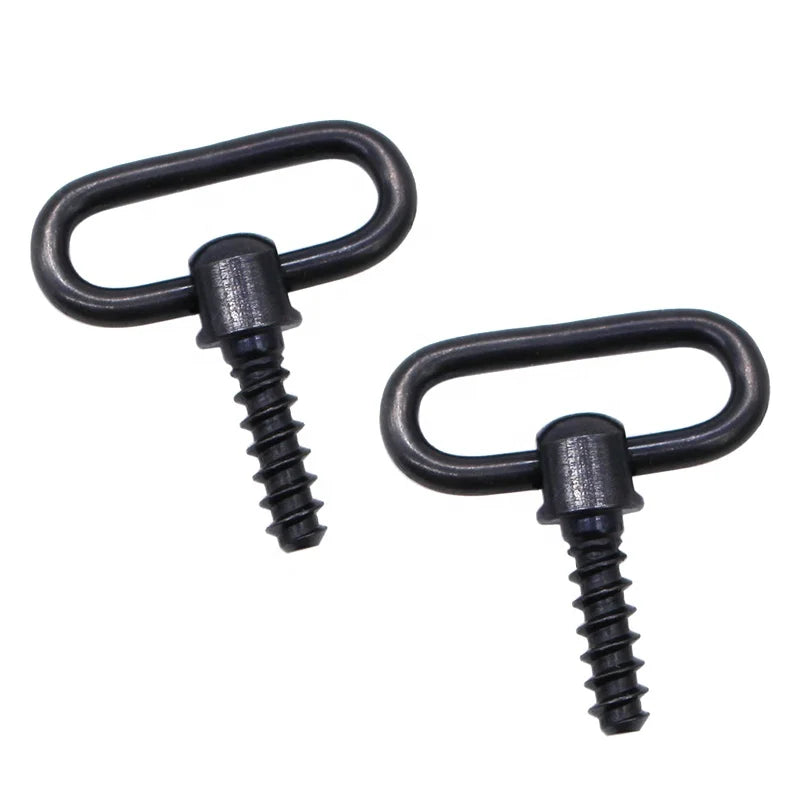 3/4 Inch Long Sling Attachments with Steel Metal Swivels and Wood Screw Stud for Hunting Accessories