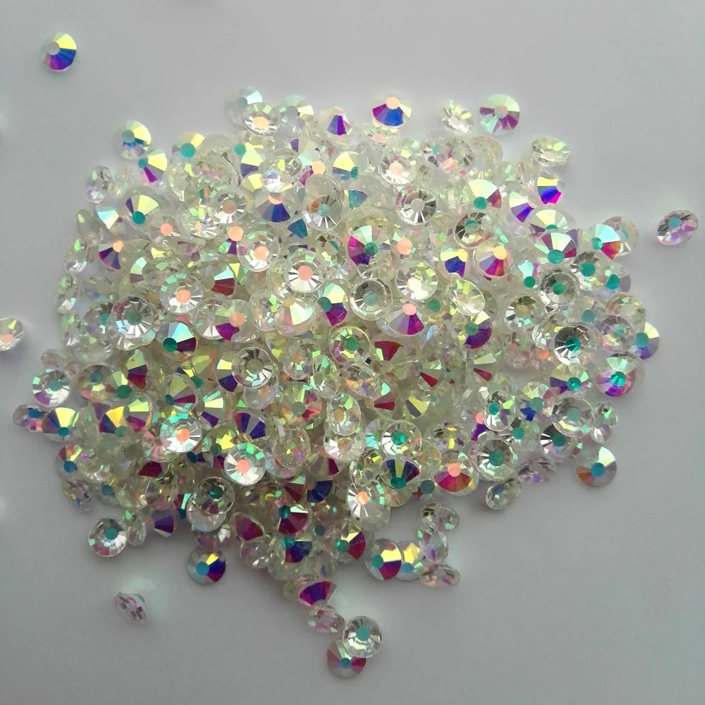 High Quality Nail Rhinestone Transparents AB  Flatback Glass  Rhinestones for Nail Decorations