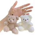 Plush Keychains Toys Cute Mini Teddy Bear Keychain Kawaii Stuffed Animal Toys Peluches Cartoon Design Bear Small Plush Keychain