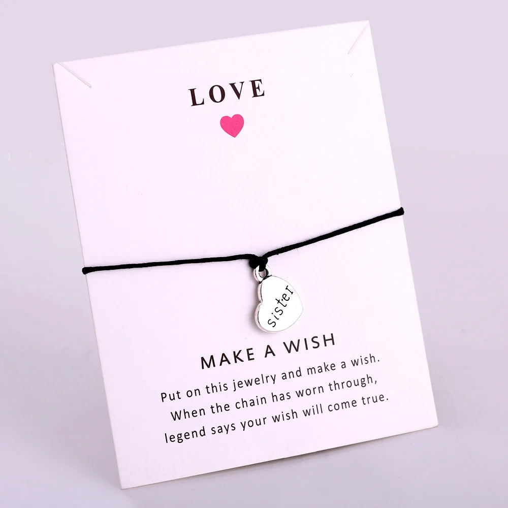 I Love Heart My Boy Best Friend Forever Faith Hope Joy Angel Peace Faith Little Middle Big Sister Friends Stars Charm Bracelet